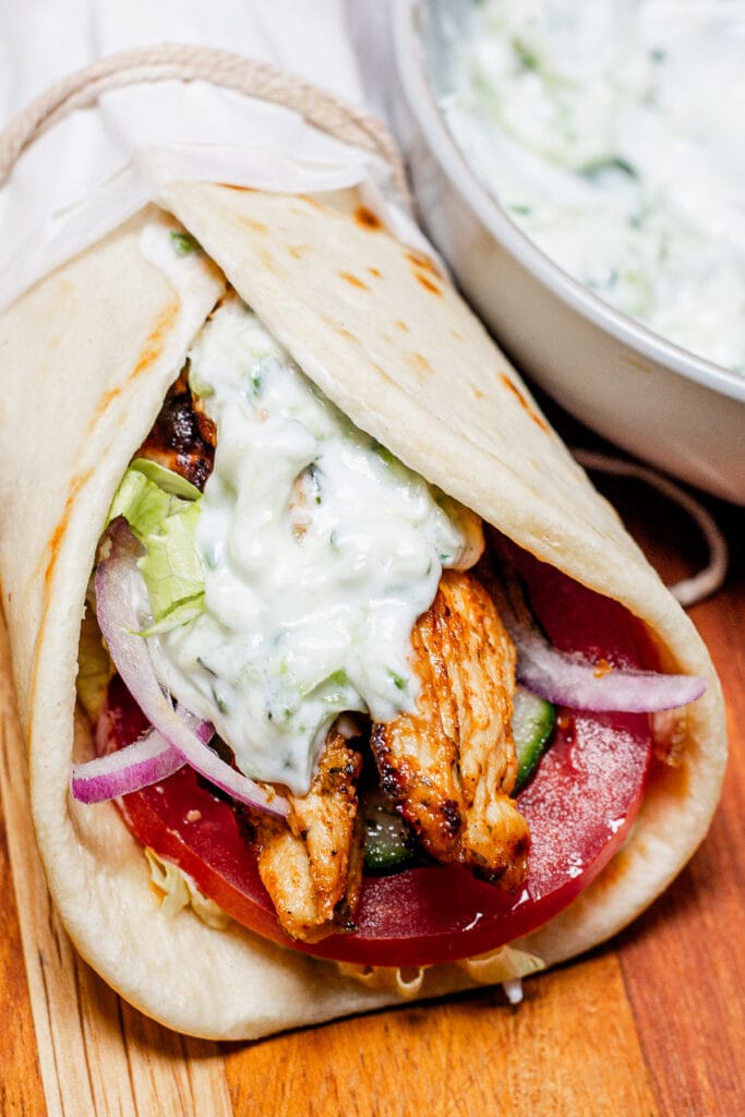 This is a photo of chicken gyros