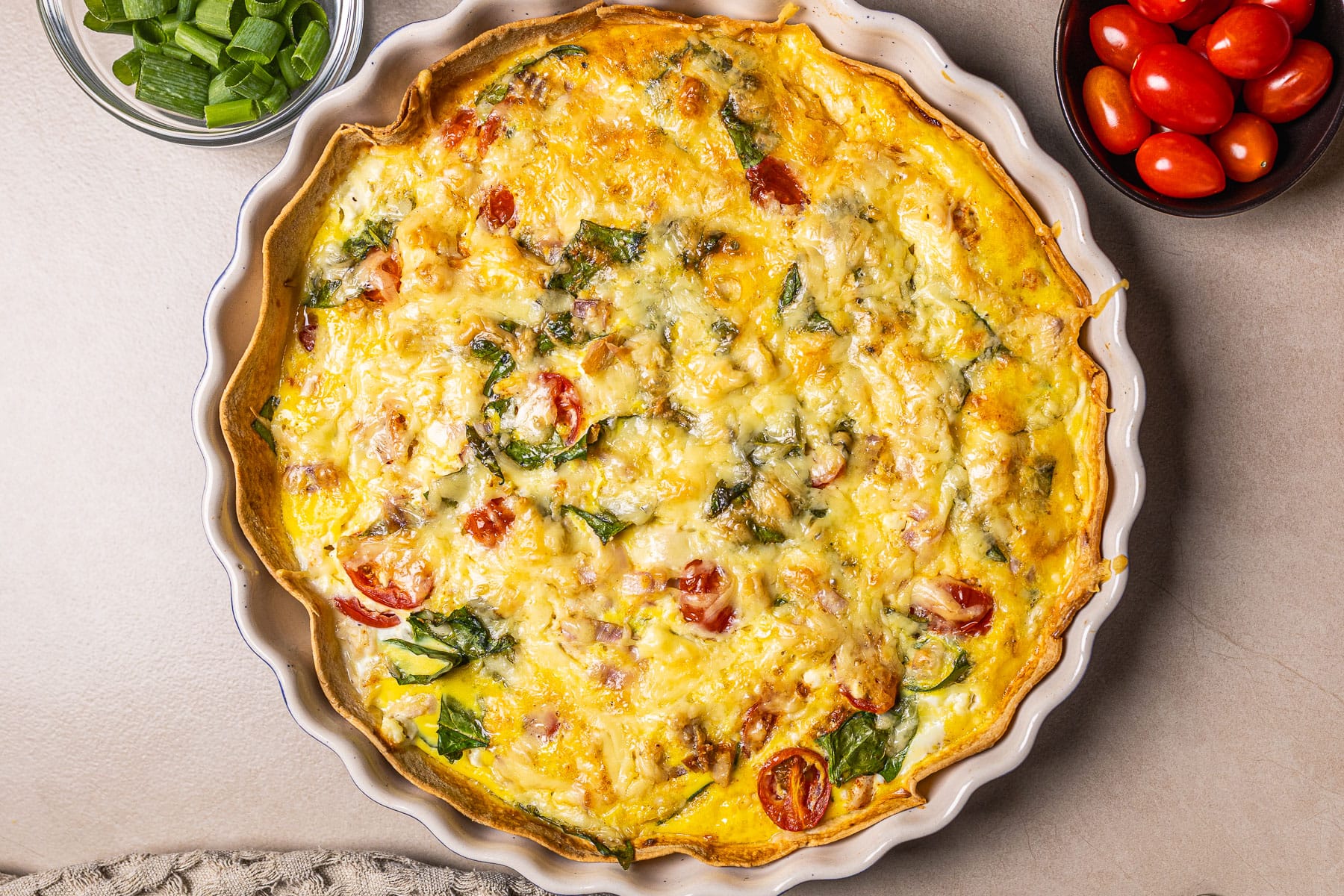 This is an image of chicken-tortilla-quiche.
